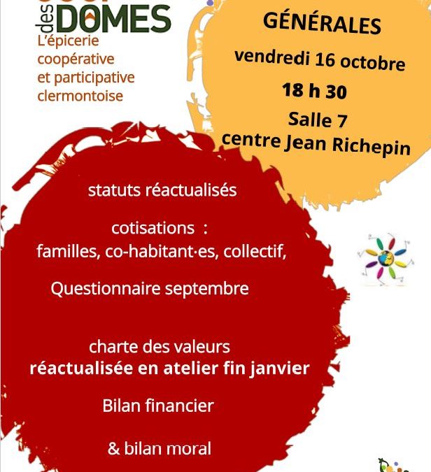 Assemblées Générales, le 16 octobre